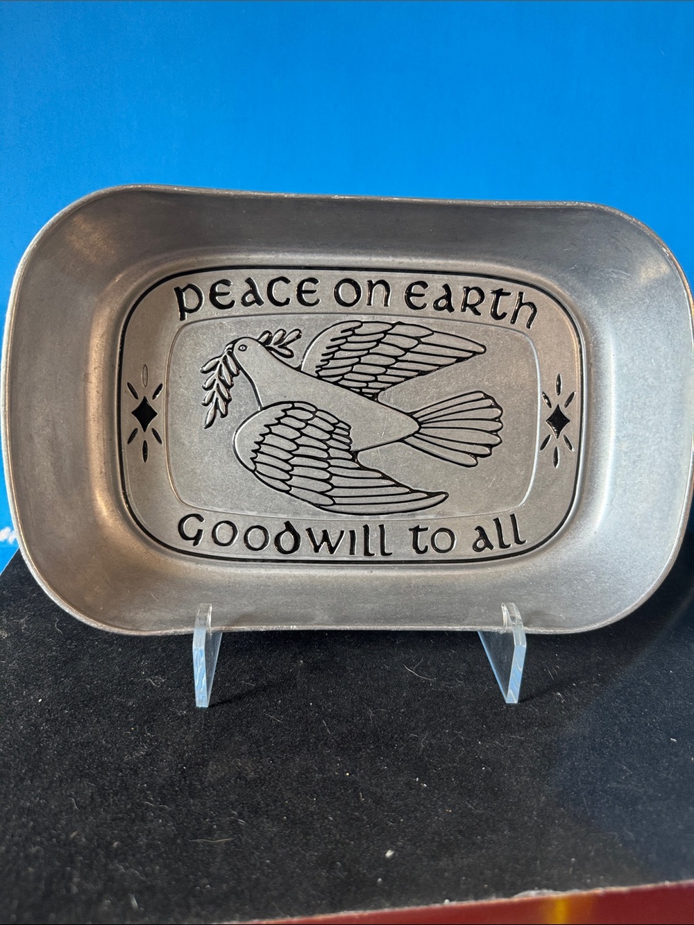 Wilton Armetale Vintage Peace On Earth Goodwill To All Bread Serving Plate